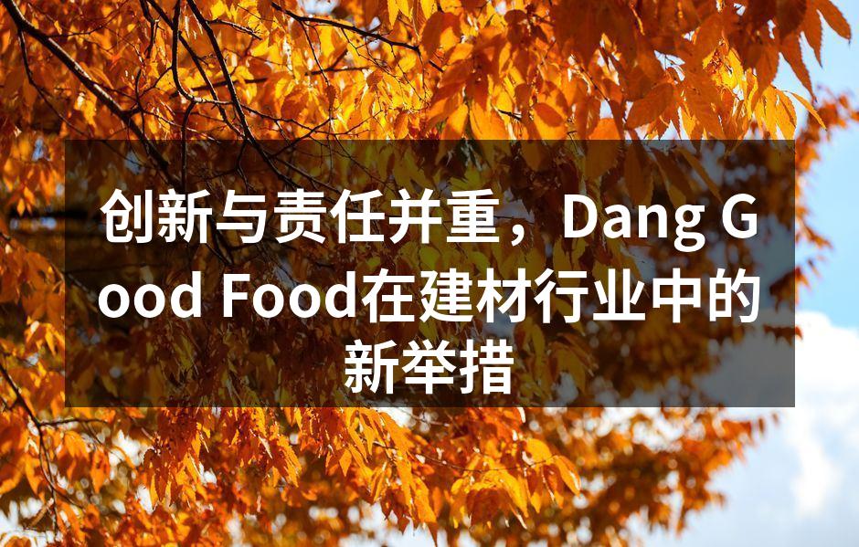 创新与责任并重，Dang Good Food在建材行业中的新
