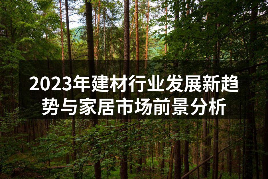 2023年建材行业发展新趋势与家居市场前景分析
