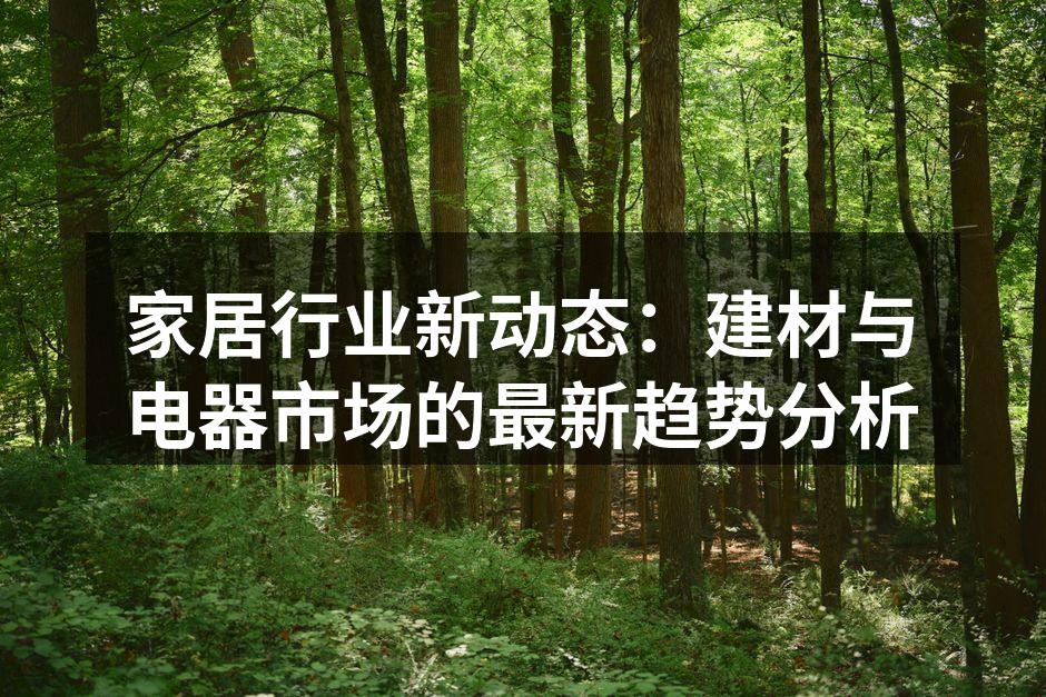 家居行业新动态：建材与电器市场的最新趋势分析